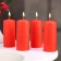 Candle cylinder, 5x11.5 cm, set 4 pcs, red