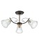 Economic chandelier flowering 3x40W E27, black 60x60x21 cm