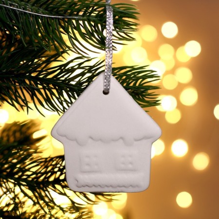 Christmas tree decoration for painting "House" with a suspension, brush-1