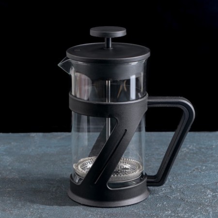 Teapot of a tender jacket - press "Zet", 600 ml, glass, black color