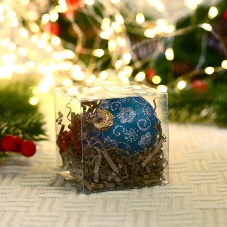 Christmas ball D-5 cm "delicate flowers" manual painting-1