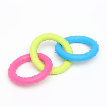 Chewing toy "Always together!", TPR, 18.5 cm, blue/pink/yellow-1