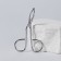 Pinzet in the form of scissors, curved, 8 cm, silver color