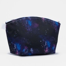 Cosmetic bag with lightning, black/blue color