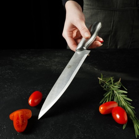 Kitchen knife "metallic", blade 17.5 cm, silver color-3