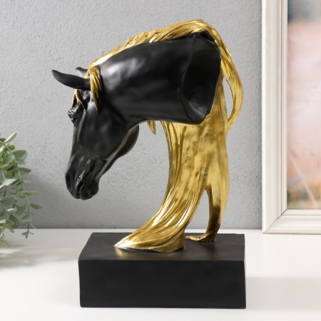Souvenir Polystone Bust "Golden Guide of a Horse" 20x11.5x15 cm Mix-3