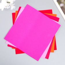 Foamiran 1 mm, 25x25 cm (set of 5 sheets) col. Assorted