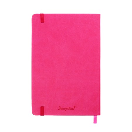 Leduced Diary A5, 140l, cell, leatherette, elastic band, yellow cut, fuchsia-12