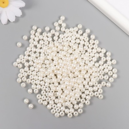 Set of beads "pearls" d 6 mm, 250 gr, white