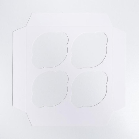 Capcake box, confectionery packaging, 4 cells "Happiness inside", 16 x 16 x 10 cm-4