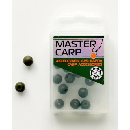 Bead, box, silicone, d = 7mm, 15 pcs, green color