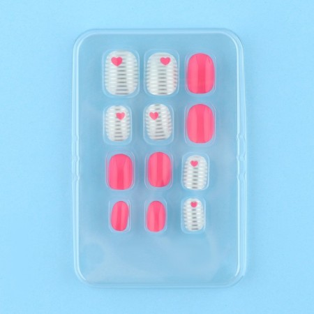 Children's false nails "Hearts", 12 pcs-2