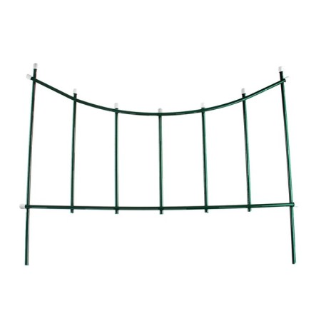 Decorative fence, 60 × 410 cm, 5 sections, metal, green, "horizontal"