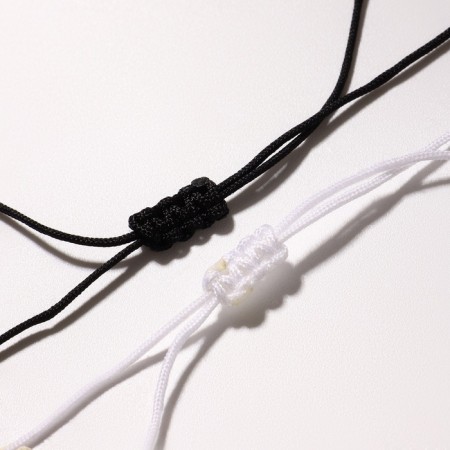 Bracelets "Demetrons" yin-yang, shine, black and white color, 7cm-2