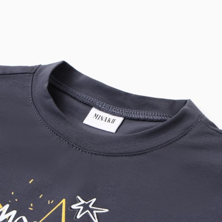 Children's Minaku T -shirt: Exclusive Print, graphite color, height 98 cm-1