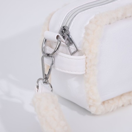 Bag Cross-Bodi with a zipper, white color-4
