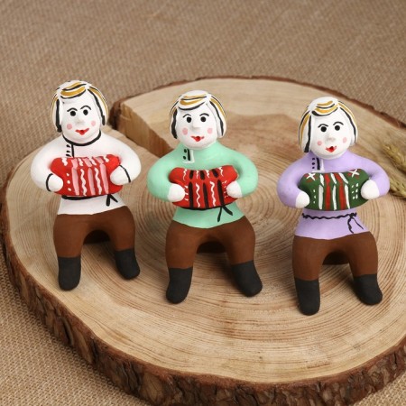 Souvenir boy with harmonies ", Kargopol toy, mix-3