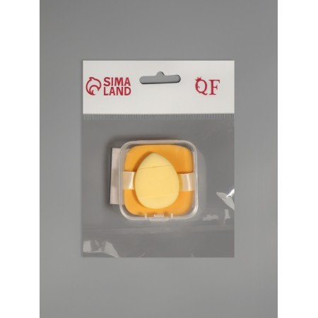 Set of sponge d/makeup 2 pcs: drop, down jacket in the layer case Latex yellow bag QF-8