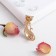 Brooch "cat" Musya, white color in gold