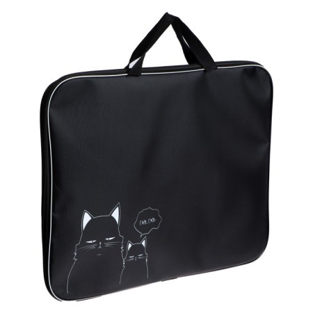 Folder for drawings and drawings A3, 470 x 350 x 20 mm, with handles, textile, calligrata "cats"-1
