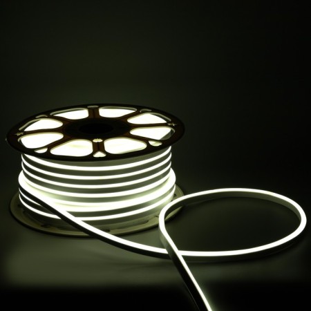 Flexible neon Uniel 8 × 16 mm, IP67, 50 m, SMD2835, 120 LED/m, 10 W/m, 220 V, glow cold white