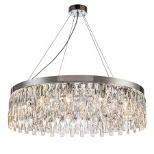 Suspended Indigo lamp, 12029/12p Chrome. 12x40W, e14, 800x800x255/1255 mm, transparent color