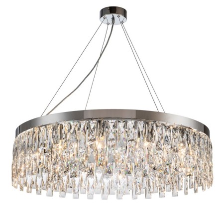 Suspended Indigo lamp, 12029/12p Chrome. 12x40W, e14, 800x800x255/1255 mm, transparent color