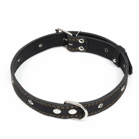 Collar leather two-layer dimensionless, 69 x 3.5 cm, Osh 45-60 cm, black-1