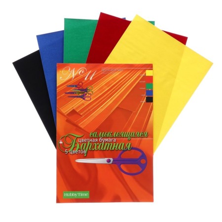 Caulic paper 5 sheets, 5 A4 colors, velvet self -adhesive No. 11-5