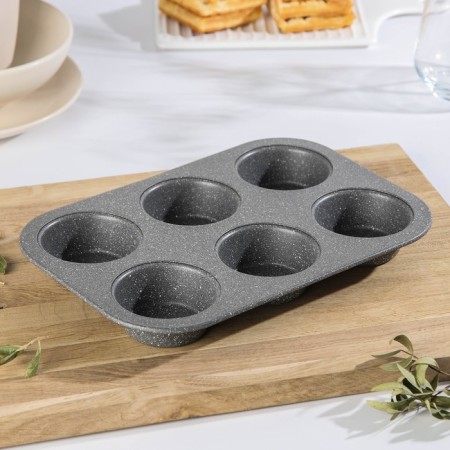The form for baking "Elin marble. Cupcake ”, 27.5 × 18 × 3 cm, 6 cells, anti -stick coating, color gray color