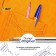 A set of ballpoint pens 8 pieces of BIC "Orange Fine", blue, thin letter, orange corps
