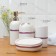 A set of accessories for the Burleske bathroom, 4 items (soap dish, soap dispenser 400 ml, 2 cups), white color