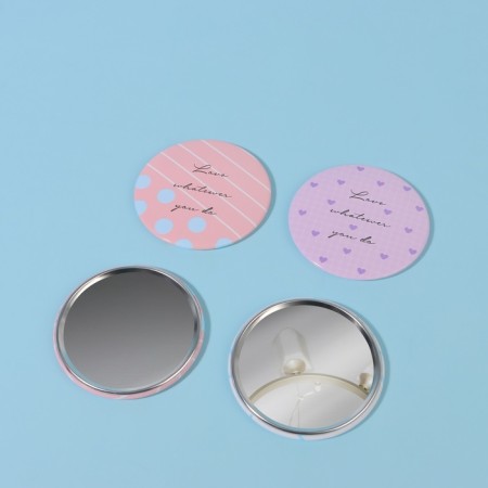 Pocket mirror “inscriptions”, d = 7 cm, color mix-4