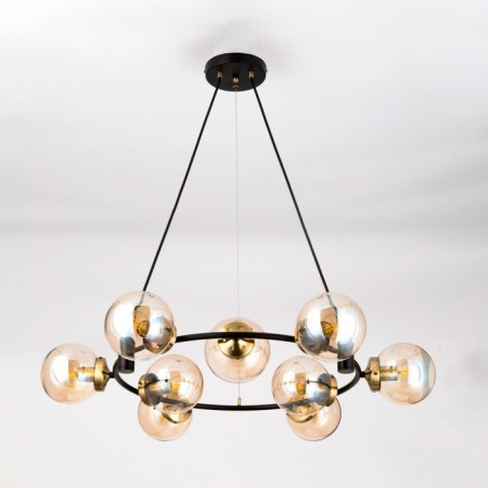 Suspended chandelier Citilux "Planet" CL105195, 80x80x30 cm, 9x40W, E14, brown color-2