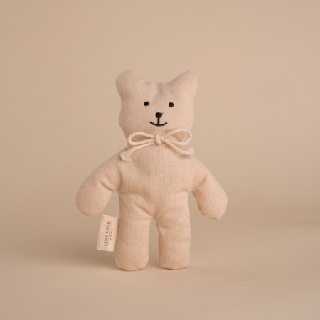 Soft toy "Bear" with a bow, 17 cm, beige color-1