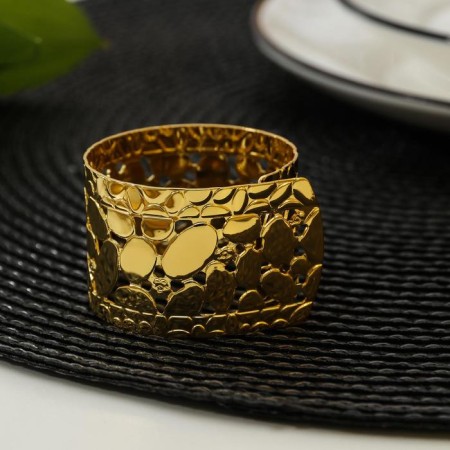 Ring for napkin "Drops", 5.5 × 4.5 × 3 cm, gold color-1
