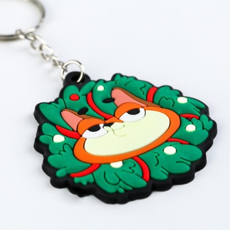 Rubber Kittein keychain, 5.5 x 5 cm-2