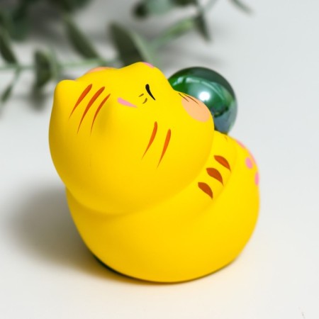 Souvenir Ceramics "Mani-Neko with glass ball" mix 7.5x5x7.6 cm-4