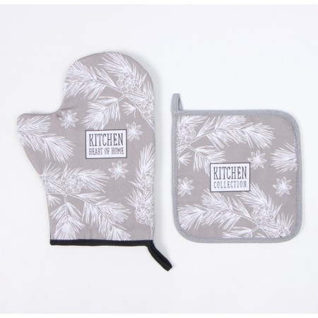 Set of kitchen. Ethel "Christmas branches": 19x19 cm, mittens-output 20x28 cm, 100-1