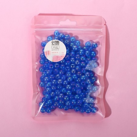 Beads are sewing, with holography, d = 8 mm, 50 g, blue color-3