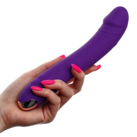Vibrator with stimulation of the point G, 22 x3.8 x3.1 cm, purple
