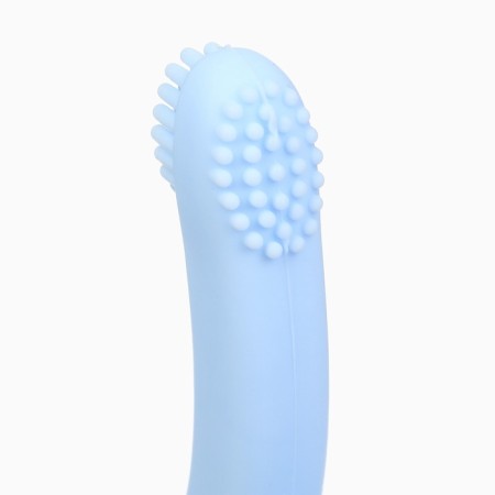 Silicone teething for teeth "Swan", brush, on suction cup, blue color, crumb I-6