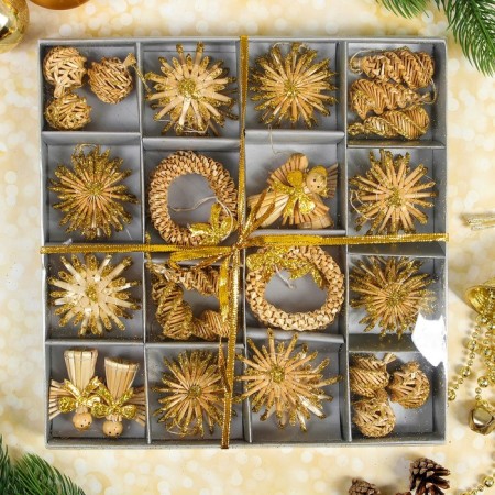 Eco-decor in gift packaging "Magic holiday", gold, 36 elements