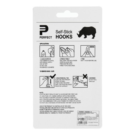 The hook is self -adhesive, round, with a system of without a trace, 8.5*3.7 cm, 1 pc.-1