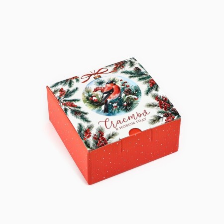 Folding box "Bullfires", 15 x 15 x 7 cm, new year-1