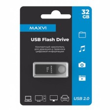 USB флеш накопитель 32 Gb Maxvi MK Dark grey  монолит, металл / FD32GBUSB20C10MK
