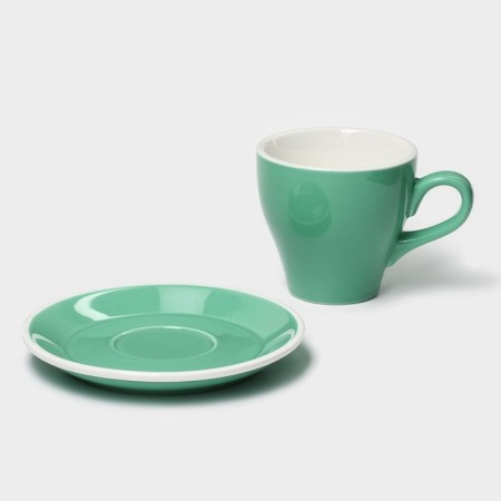 Coffee steam porcelain Magistro Coffee Time, 2 objects: a cup 280 ml, a saucer d = 15.5 cm, the color is turquoise-3