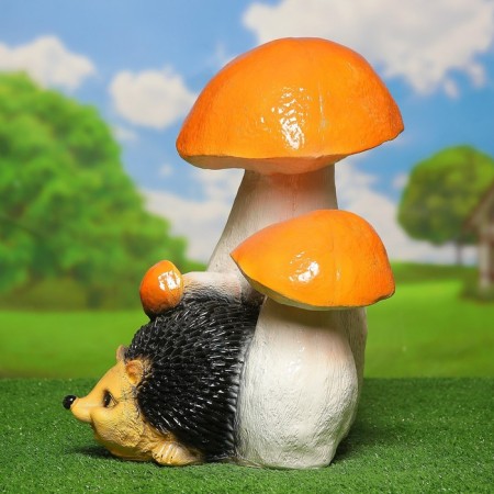 Garden figure "Hedgehog under the mushroom" 36x33x44cm-4