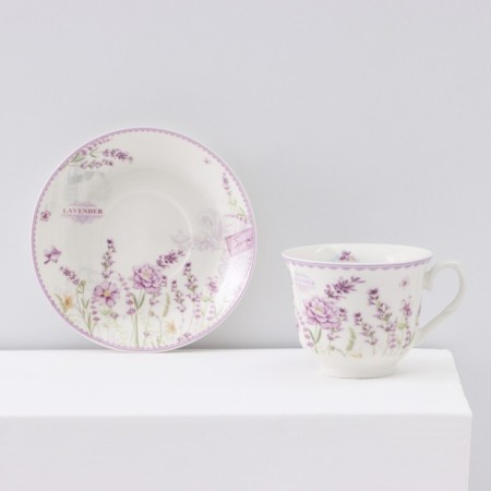 Tea service ceramic "Provence", 12 items: 6 cups 200 ml, 6 saucer d = 13.5 cm-3