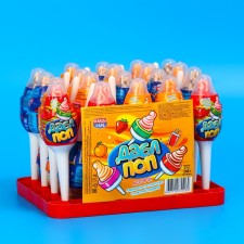 Caramel on a stick with sour powder 